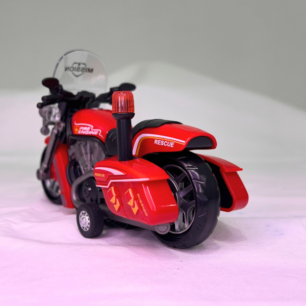 Rugged 1:14 Police Bike For Kids With Sound & Light | Red Color Kids Motorcycle - Image 2