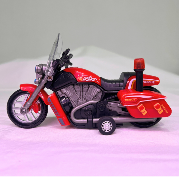 Rugged 1:14 Police Bike For Kids With Sound & Light | Red Color Kids Motorcycle - Image 5