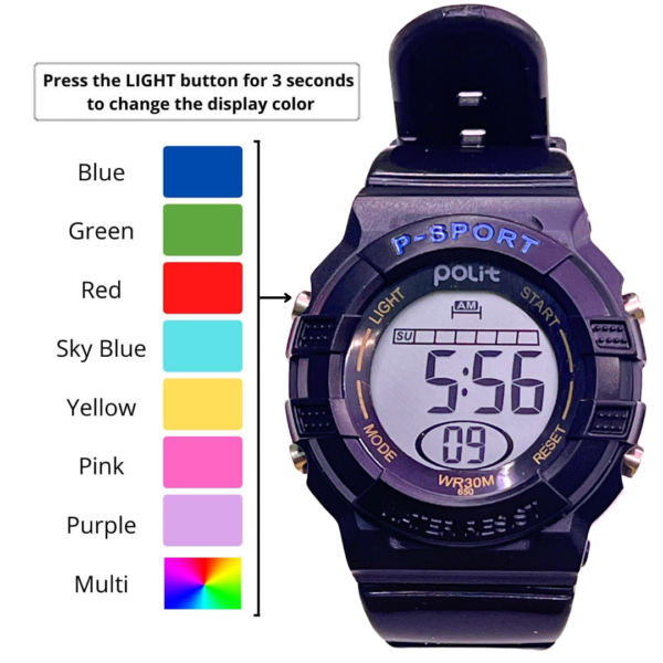 Fun Kids Digital Watch with Vibrant Multicolor Lights - Image 3