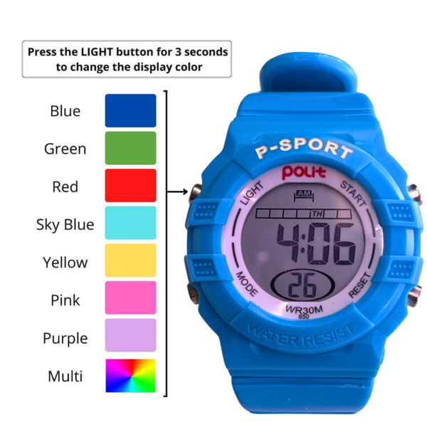 Fun Kids Digital Watch with Vibrant Multicolor Lights - Image 7