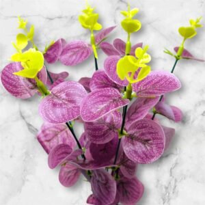 Eucalyptus with Purple and Yellow Accents
