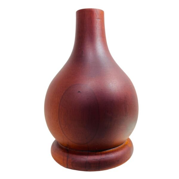 Hand-Carved Wooden Vase - Image 4
