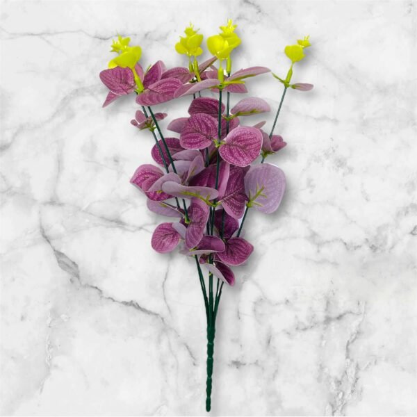Faux Eucalyptus with Purple and Yellow Accents - Image 4
