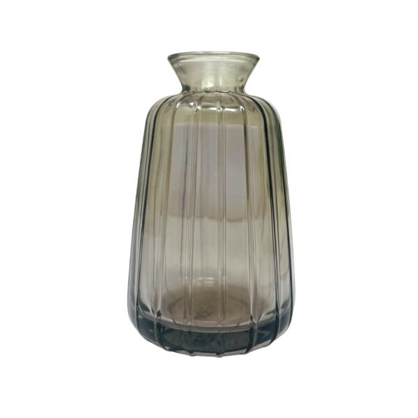 Stylish Ribbed Glass Vase for Home Decor - Image 2