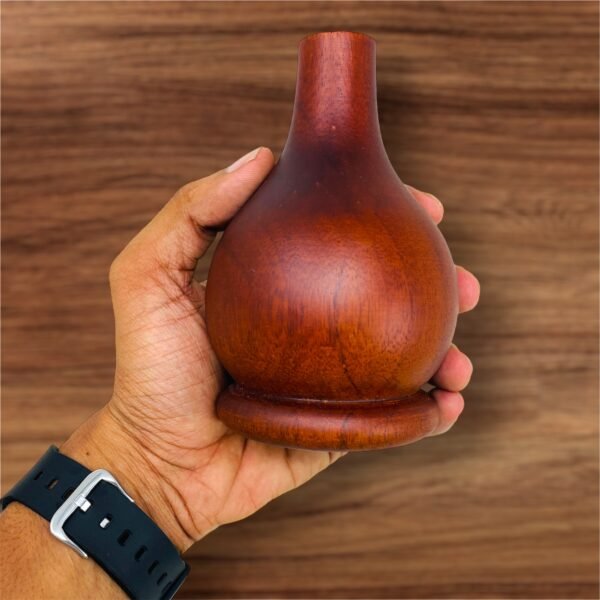 Hand-Carved Wooden Vase - Image 3