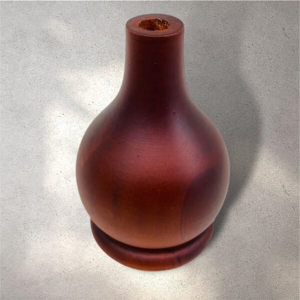 Hand-Carved Wooden Vase - Image 2