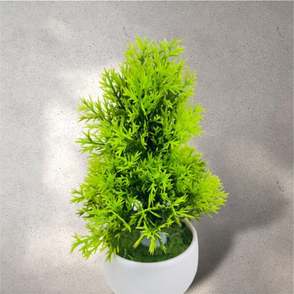 Artificial Bonsai Tree in Plastic Pot - Home Decor Green Plant - Image 5