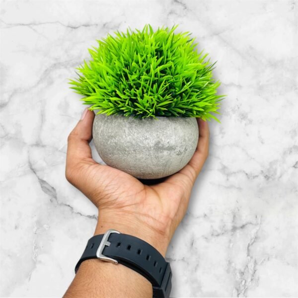 Faux Boxwood Plant in Concrete Pot - Image 5