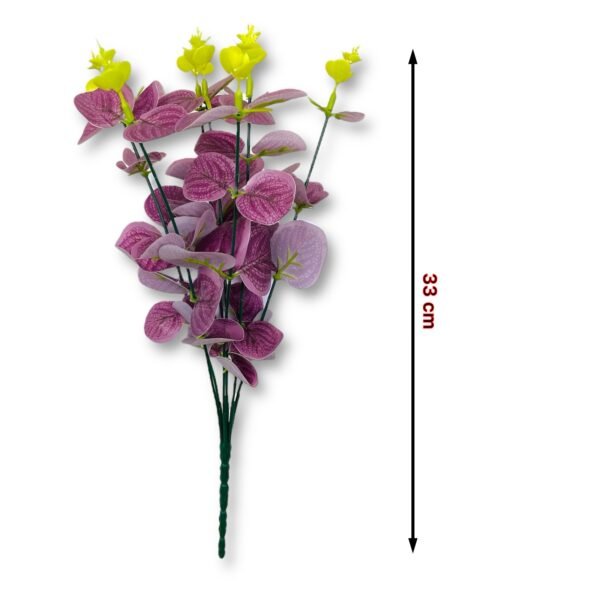 Faux Eucalyptus with Purple and Yellow Accents - Image 2