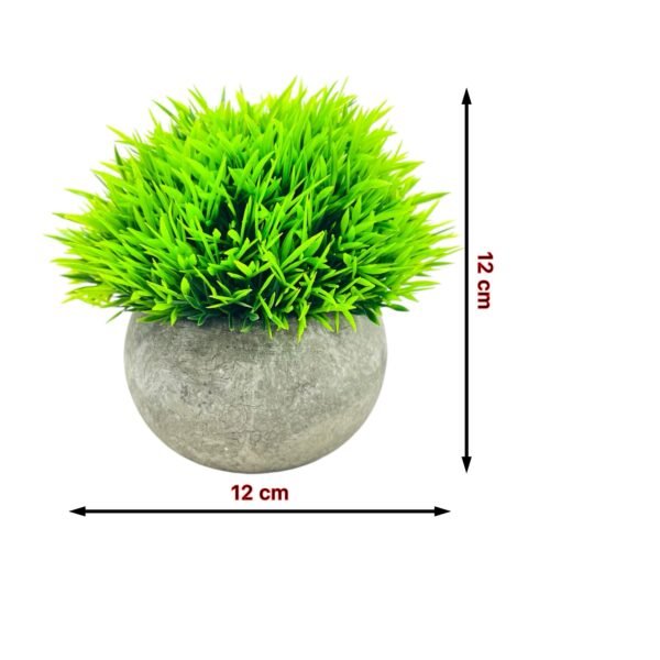 Faux Boxwood Plant in Concrete Pot - Image 3