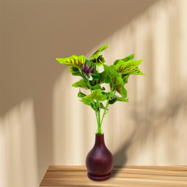Hand-Carved Wooden Vase