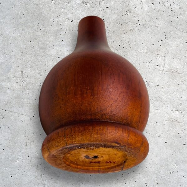 Hand-Carved Wooden Vase - Image 6