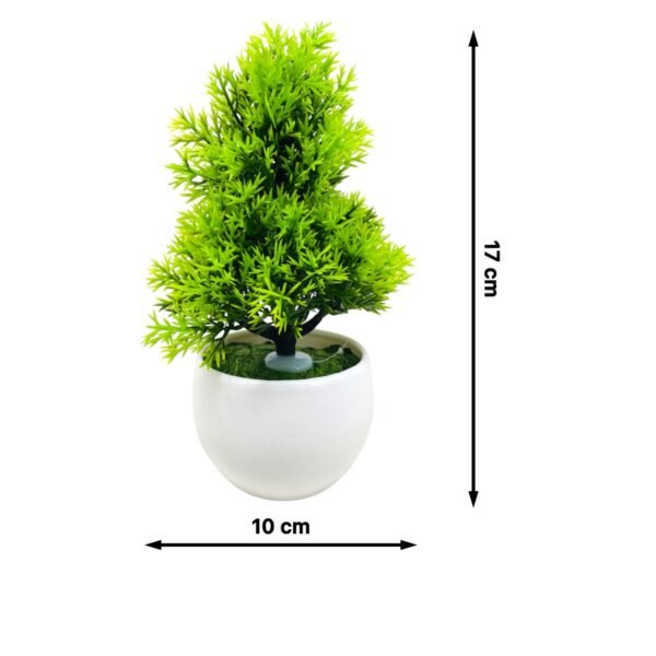 Artificial Bonsai Tree in Plastic Pot - Home Decor Green Plant - Image 3