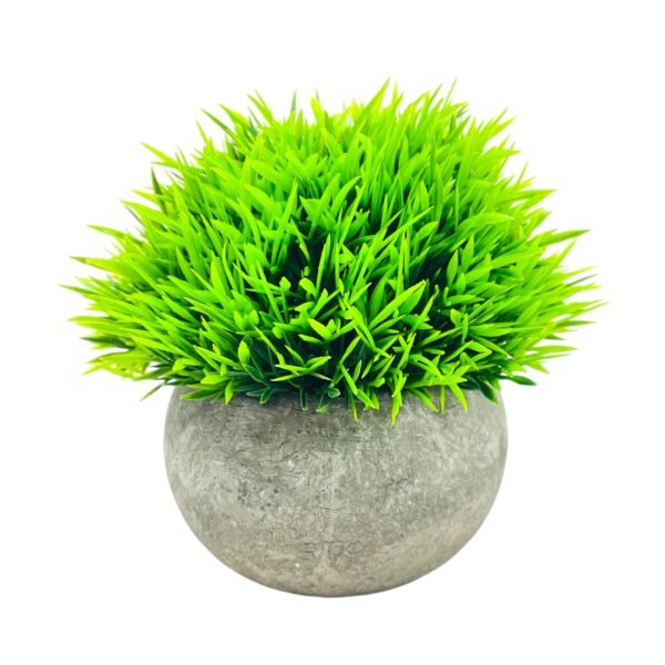 Faux Boxwood Plant in Concrete Pot - Image 4