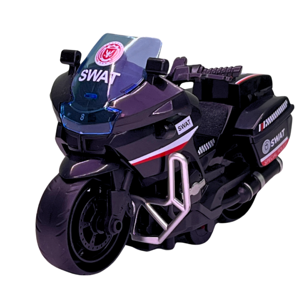Realistic Police Black Motorcycle Toy - Image 3