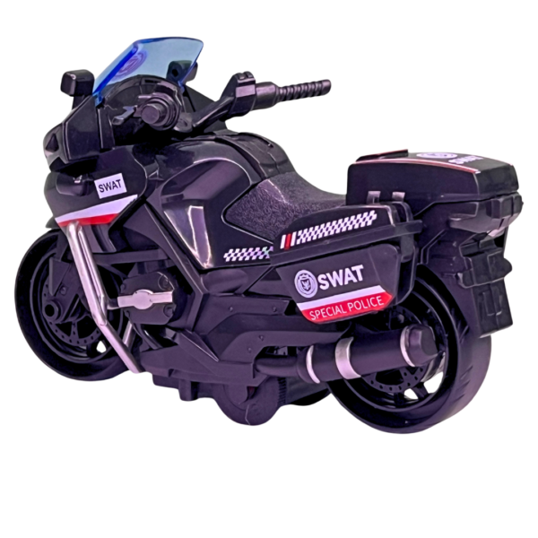 Realistic Police Black Motorcycle Toy - Image 2