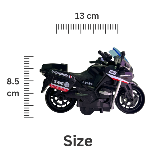 Realistic Police Black Motorcycle Toy - Image 4