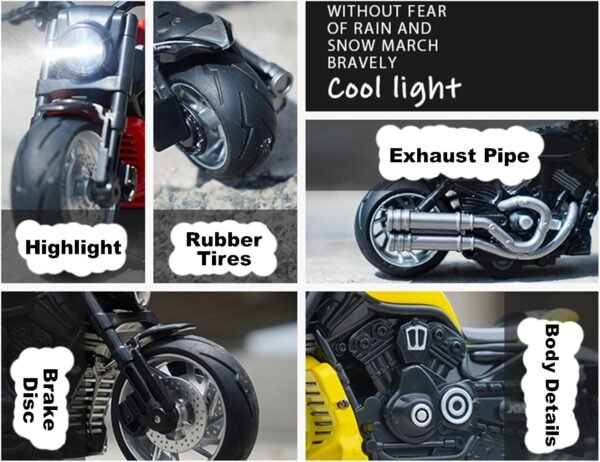 Premium Die-Cast Motorcycle Model with Light & Sound Effects - Image 6