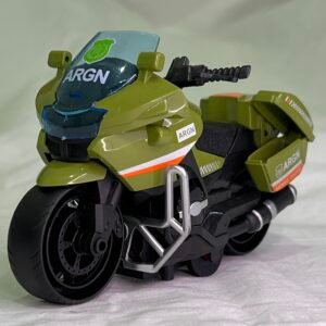 Realistic Police Green Motorcycle Toy