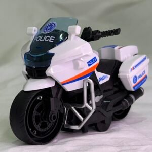 Realistic Police White Motorcycle Toy