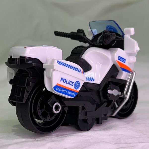 Realistic Police White Motorcycle Toy - Image 3