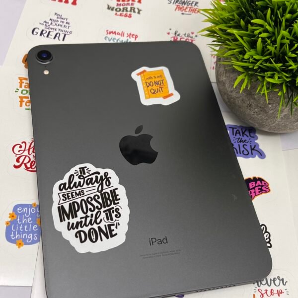 63-Piece Motivational Vinyl Stickers Set for Journals, Laptops & Water Bottles Self Adhesive Sticker - Image 3