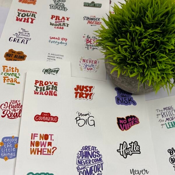 63-Piece Motivational Vinyl Stickers