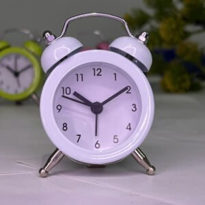Cute Mini Table Clock - Vintage Style | White