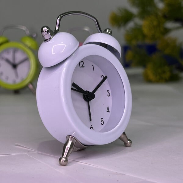 Cute Mini Table Clock - Vintage Style | White - Image 4