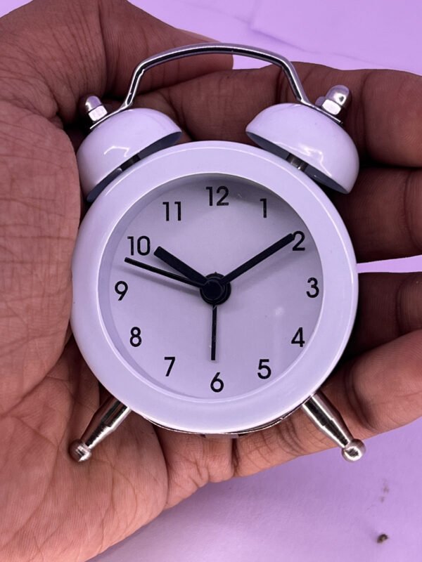 Cute Mini Table Clock - Vintage Style | White - Image 2