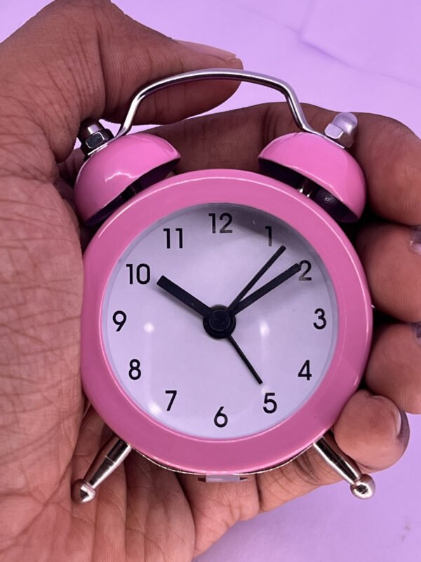 Cute Mini Table Clock - Vintage Style | Pink - Image 4