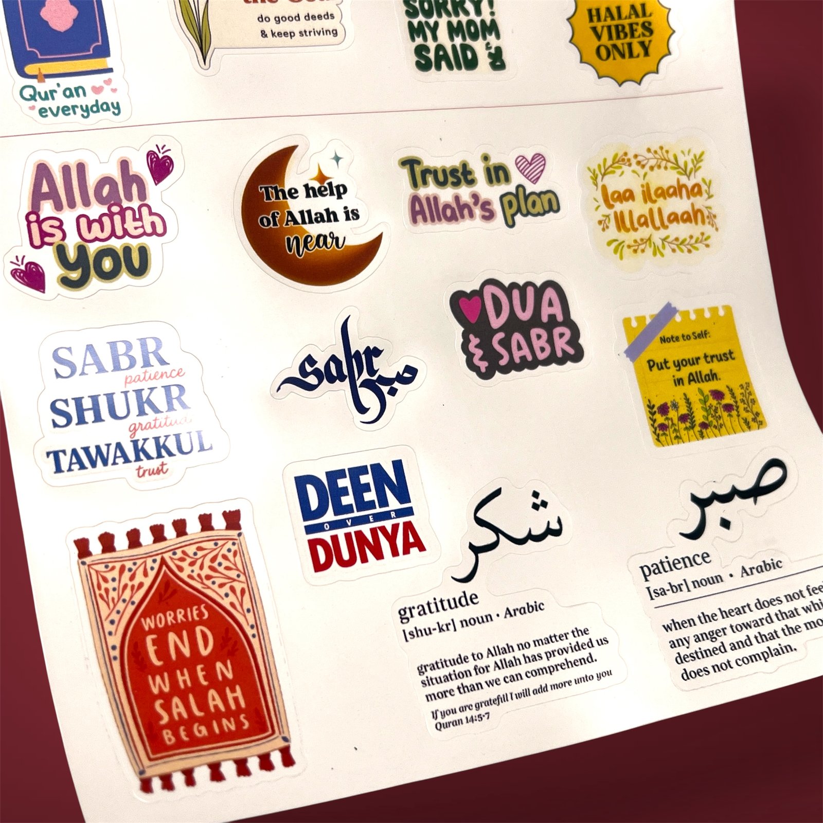 Islamic Motivational Stickers Pack – Aesthetic Deen Quotes | Waterproof Vinyl Stickers for Laptop, Journal & Phone - Image 6