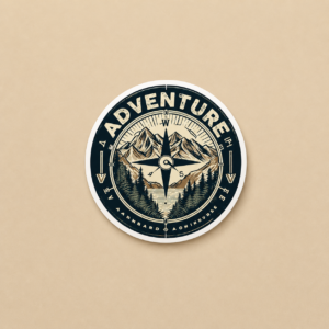 Adventure Compass Mountain Vinyl Sticker
