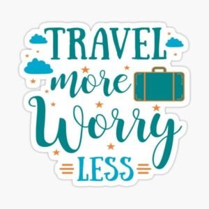 Travel More Worry Less Aesthetic Vinyl Sticker