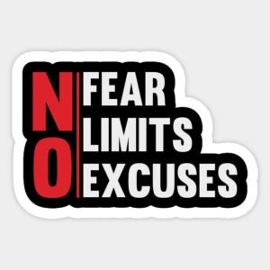 No Fear No Limits No Excuses Motivational Vinyl Sticker