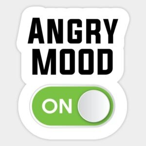 Angry Mood On Aesthetic Vinyl Sticker