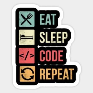 Eat Sleep Code Repeat Programmer Vinyl Sticker