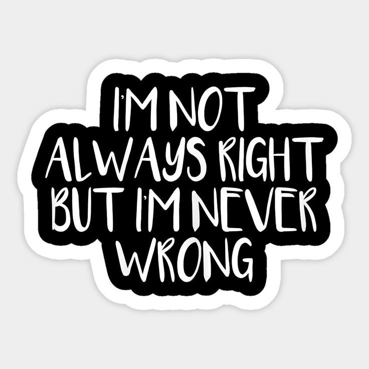 I'm Not Always Right Vinyl Sticker - Sassy Typography Decal