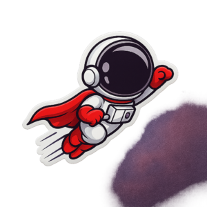 Super Astronaut Flying Vinyl Sticker