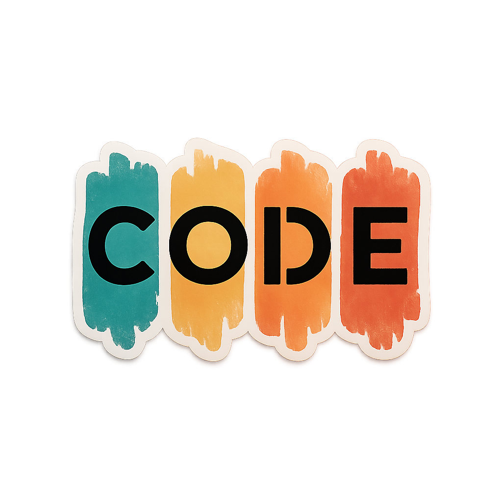 CODE Brush Stroke Aesthetic Vinyl Sticker