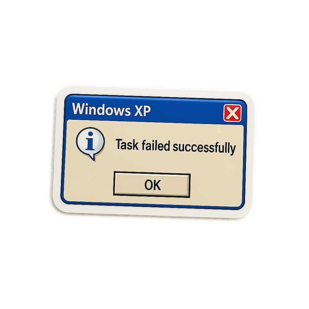 Task Failed Successfully Retro Windows Aesthetic Vinyl Sticker