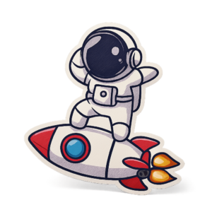 Astronaut Rocket Surfer Premium Vinyl Sticker