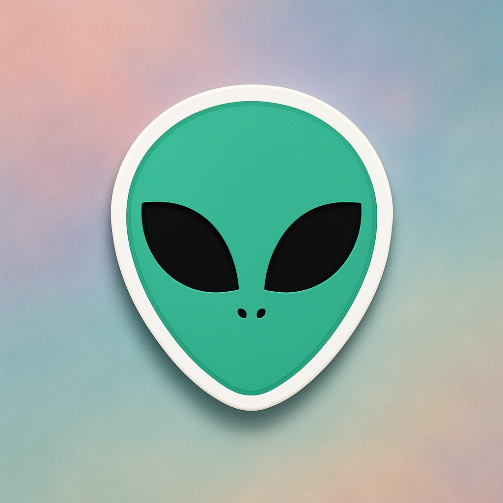 Minimalist Alien Head Vinyl Sticker