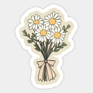 Aesthetic Daisy Bouquet Vinyl Sticker