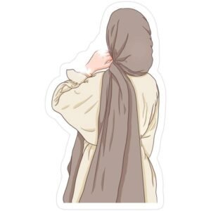 Minimalist Hijabi Girl Aesthetic Vinyl Sticker