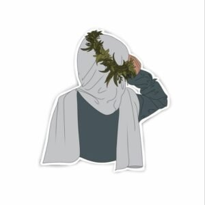 Minimalist Hijabi Floral Aesthetic Vinyl Sticker