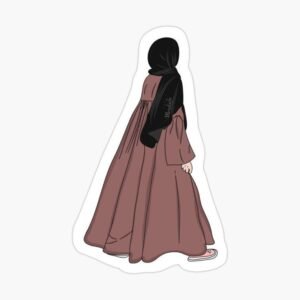 Minimalist Hijabi Girl Aesthetic Sticker