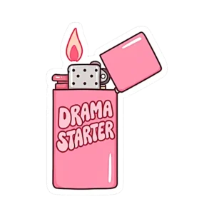 Drama Starter Pink Lighter Aesthetic Vinyl Sticker