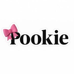 Pookie Aesthetic Pink Bow Vinyl Sticker