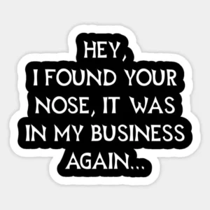 Hey I Found Your Nose Sassy Quote Sticker